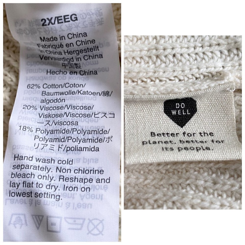 NWOT Madewell Patch Pocket Pullover Ivory Sweater Size 2X - Picture 10 of 11